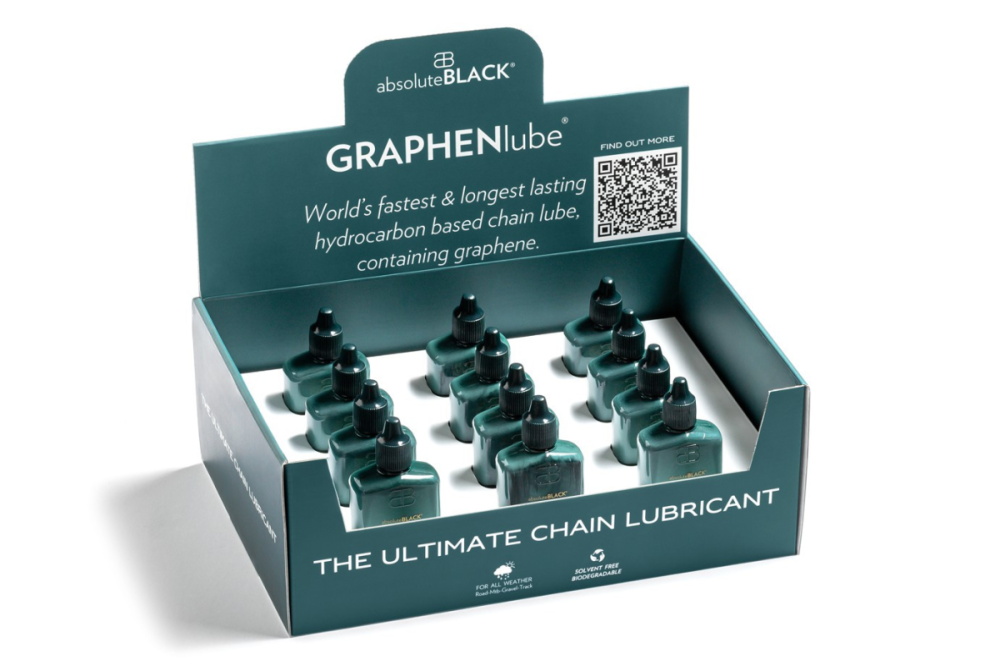 absoluteBLACK absoluteBLACK, GRAPHENlube, THEKENDISPLAY mit 12 Stück, 12x 50ml, Ketten-Schmiermittel, Kettenwac...