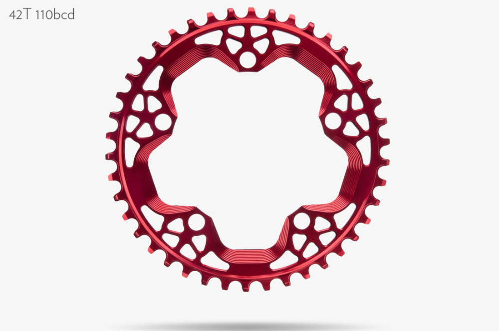 absoluteBLACK absoluteBLACK, Kettenblatt, RUND, Gravel - Cyclocross, 1x 110/5, 42 Zähne, RED - rot - RD