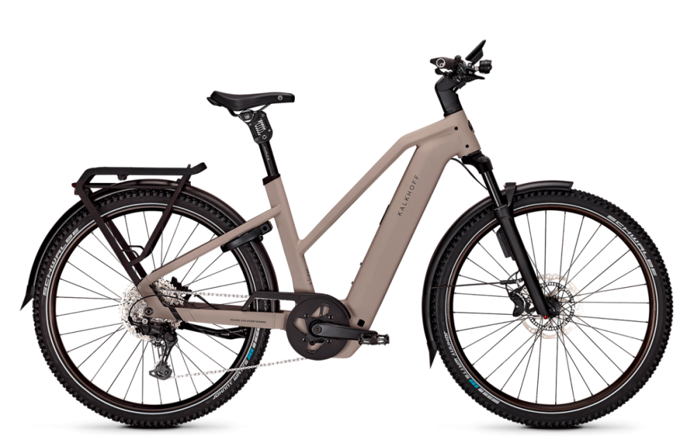 Kalkhoff ENTICE 5+ EXCITE ABS, moonstonegrey matt, 800Wh, Trapez, S