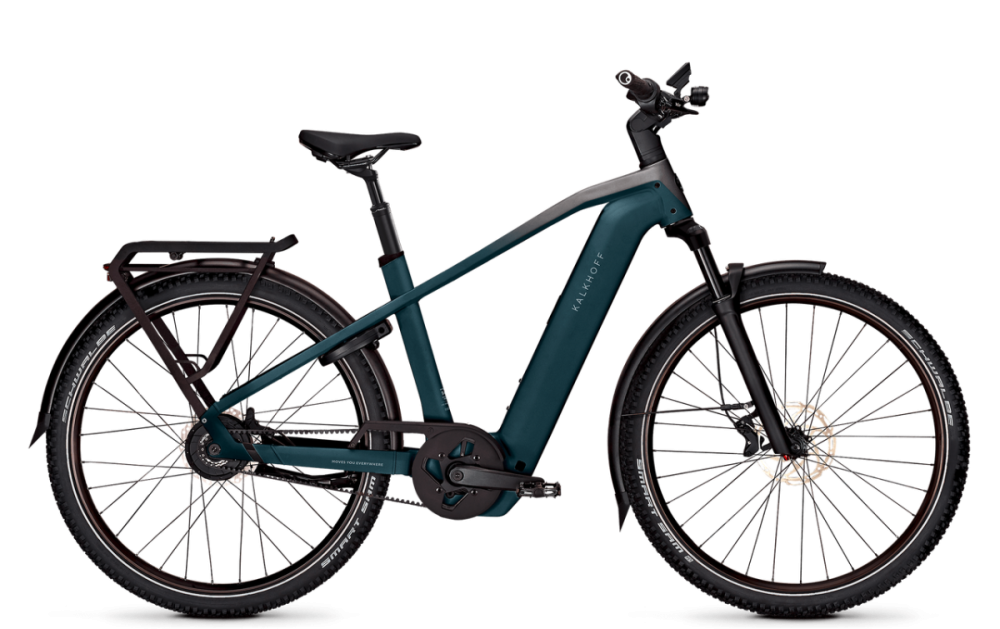 Kalkhoff ENTICE 5+ ADVANCE BELT, darksprings / jetgrey matt, 800Wh, XXL