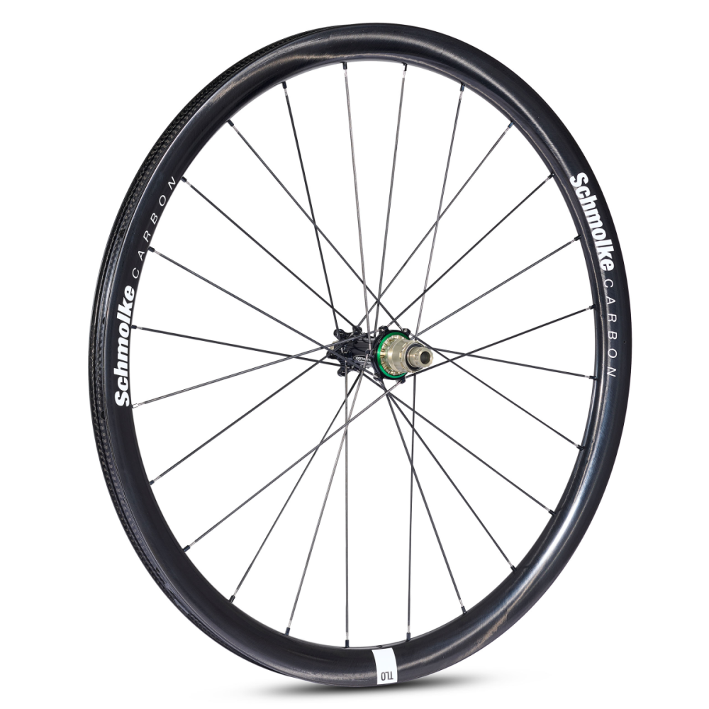 Schmolke Carbon TLO 37 TLR Disc, CenterLock, Extralite SPD 3+ Ceramic, Laufradsatz, Black Edition, Shimano HG Body 