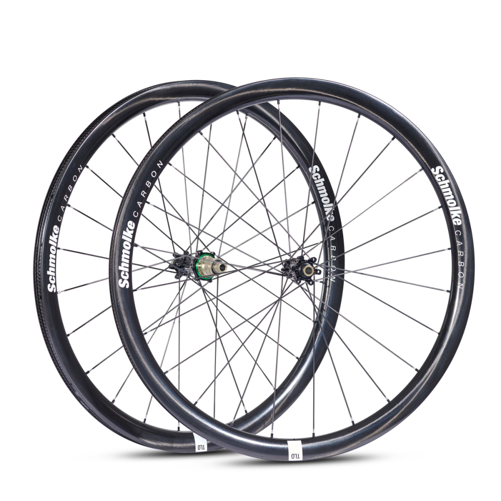 Schmolke Carbon TLO 37 TLR Disc, CenterLock, Extralite SPD 3+ Ceramic, Laufradsatz, Black Edition, Shimano HG Body 