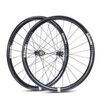 Schmolke Carbon TLO 37 TLR Disc, CenterLock, Extralite SPD 3+ Ceramic, Laufradsatz, Black Edition, Shimano HG Body 