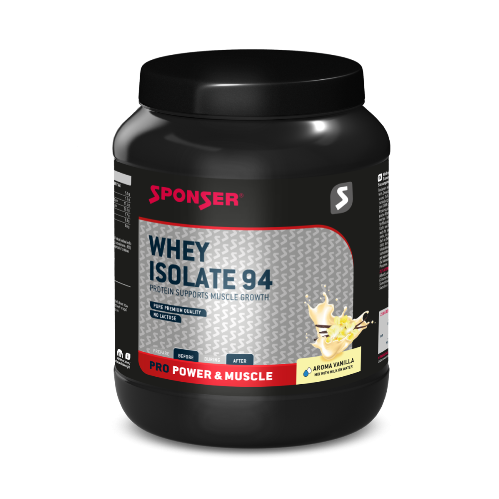 Sponser Whey Isolate 94 - Glutenfrei Laktosefrei Whey Proteine Proteinpulver, Vanilla, Dose 425g
