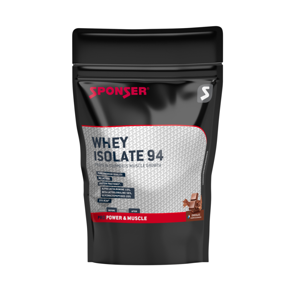 Sponser Whey Isolate 94 - Glutenfrei Laktosefrei Whey Proteine Proteinpulver, Chocolate, Nachfüllbeutel 1...