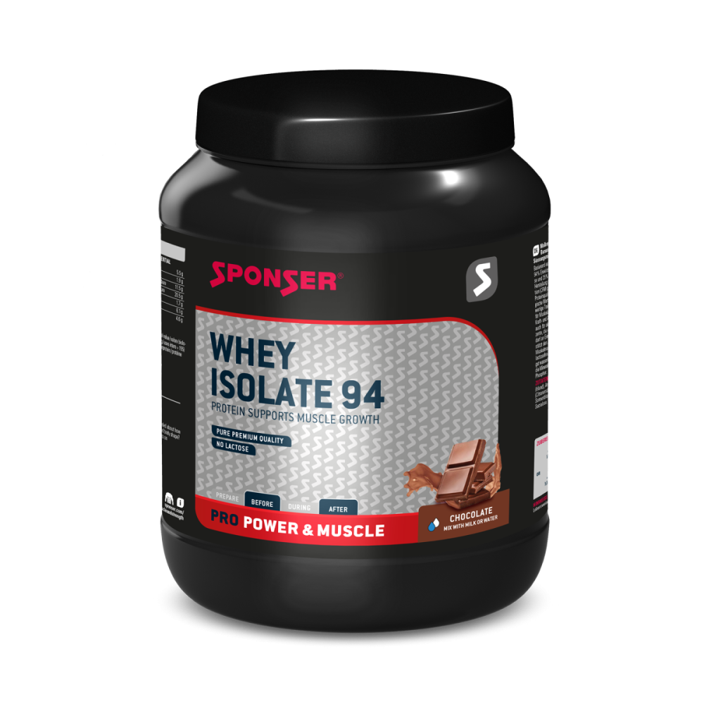 Sponser Whey Isolate 94 - Glutenfrei Laktosefrei Whey Proteine Proteinpulver, Chocolate, Dose 850g