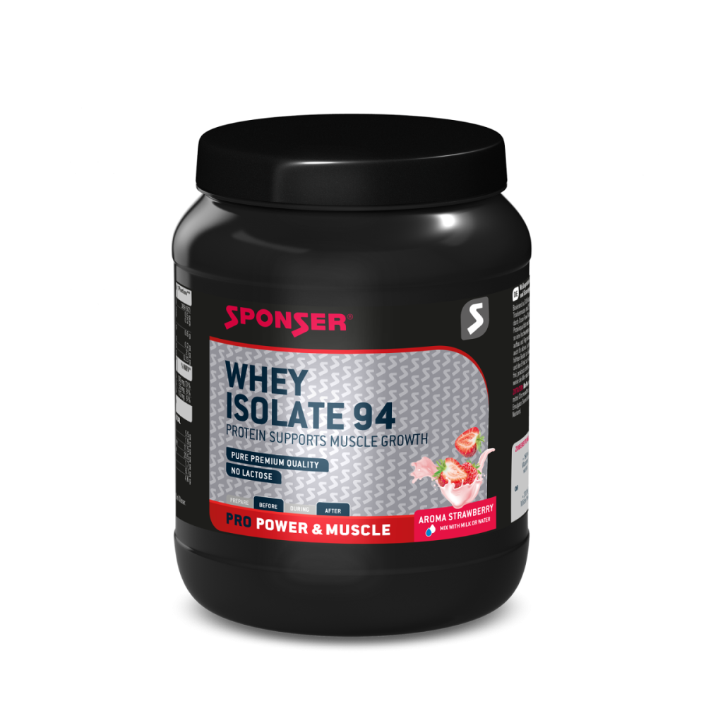 Sponser Whey Isolate 94 - Glutenfrei Laktosefrei Whey Proteine Proteinpulver, Strawberry, Dose 425g
