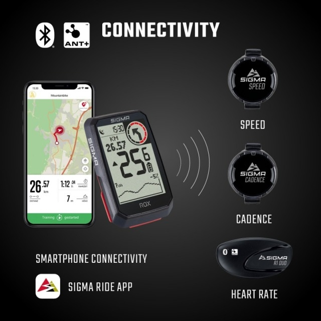 Sigma Computer ROX 4.0 GPS, 01060, kabellos, Höhenmessung, schwarz, e-bike kompatibel