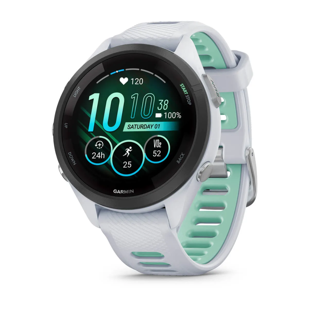 Garmin Forerunner 265S Music, Sportuhr, Weiss